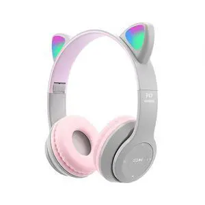 Bluetooth Gaming Headset, Cat Ear LED Light Up Over-Ear Headphones, Bluetooth 5.0 Wireless Gaming Headset, Foldable Lightweight Over-Ear Headset for Learning & Entertainment, with Wired Mode Bluetooth Gaming Headset, Cat Ear LED Light Up Over-Ear Headphones, Bluetooth 5.0 Wireless Gaming Headset, Foldable Lightweight Over-Ear Headset for Learning & Entertainment, with Wired Mode