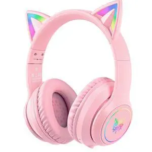 Cat Ear Bluetooth Headphones with Micphone for Kids & Adults, LED Light Up Wireless HI-FI Sound Quality, Over-Ear Headphones with Volume Control for iPhone/iPad/Laptop/PC(55H Play Time) Cat Ear Bluetooth Headphones with Micphone for Kids & Adults, LED Light Up Wireless HI-FI Sound Quality, Over-Ear Headphones with Volume Control for iPhone/iPad/Laptop/PC(55H Play Time)