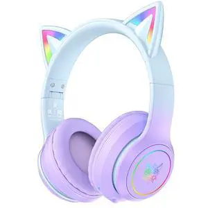 Cat Ear Bluetooth Headphones with Micphone for Kids & Adults, LED Light Up Wireless HI-FI Sound Quality, Over-Ear Headphones with Volume Control for iPhone/iPad/Laptop/PC(55H Play Time) Cat Ear Bluetooth Headphones with Micphone for Kids & Adults, LED Light Up Wireless HI-FI Sound Quality, Over-Ear Headphones with Volume Control for iPhone/iPad/Laptop/PC(55H Play Time)