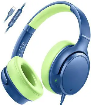 USB C Kids Headphones for School Active Noise Cancelling Headphones-Blue USB C Kids Headphones for School Active Noise Cancelling Headphones-Blue