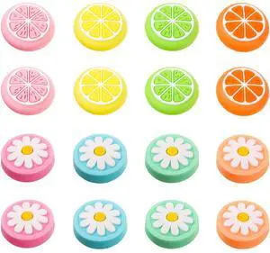 16 Pcs Replacement Fruit Lemon and Flower Design Thumb Grip Caps 16 Pcs Replacement Fruit Lemon and Flower Design Thumb Grip Caps
