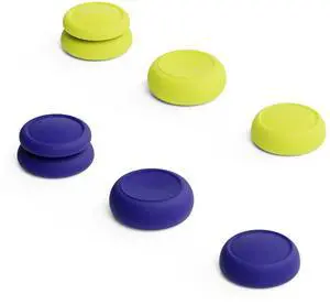 Skull & Co. Skin, CQC and FPS Thumb Grip Set Joystick Cap Analog Stick Cap for Nintendo Switch Joy-Con Controller - Blue + Neon Yellow, 3 Pairs(6pcs) Skull & Co. Skin, CQC and FPS Thumb Grip Set Joystick Cap Analog Stick Cap for Nintendo Switch Joy-Con Controller - Blue + Neon Yellow, 3 Pairs(6pcs)