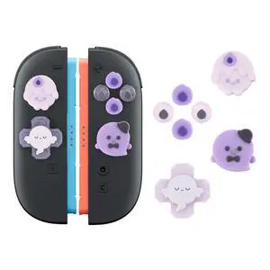 ABXY Buttons Sticker Joystick Cover Caps for Switch 2, Cross D-Pad Button Caps Silicone Thumb Grips Set Compatible with Nintendo Switch 2 Controller - Candle Ghost ABXY Buttons Sticker Joystick Cover Caps for Switch 2, Cross D-Pad Button Caps Silicone Thumb Grips Set Compatible with Nintendo Switch 2 Controller - Candle Ghost