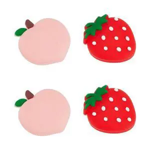 4Pcs Peach Strawberry Thumb Grips Fruit Soft Silicon Joystick Button Caps Analog Joy Stick Cover Compatible with Switch OLED Lite Console for Controller Red Pink 4Pcs Peach Strawberry Thumb Grips Fruit Soft Silicon Joystick Button Caps Analog Joy Stick Cover Compatible with Switch OLED Lite Console for Controller Red Pink