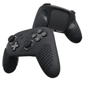 Silicone Cover Skin for Nintendo Switch 2 Pro Controller 3D Studded Edition Anti-Slip Grip Protector Case for Switch 2 Pro with Back Button Cap, Thumb Grips & Sticker - Black Silicone Cover Skin for Nintendo Switch 2 Pro Controller 3D Studded Edition Anti-Slip Grip Protector Case for Switch 2 Pro with Back Button Cap, Thumb Grips & Sticker - Black