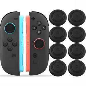 Switch 2 Thumb Caps, 8PCS Soft Silicone Joystick Caps Compatible with Switch 2 Joycon, Non-Slip Protective Thumbstick Covers for Better Control & Stick Protection,Black Switch 2 Thumb Caps, 8PCS Soft Silicone Joystick Caps Compatible with Switch 2 Joycon, Non-Slip Protective Thumbstick Covers for Better Control & Stick Protection,Black