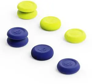 Skull & Co. Skin, CQC and FPS Thumb Grip Set Joystick Cap Analog Stick Cap for Nintendo Switch Pro Controller & PS4 / Slim/Pro Controller- Blue/Neon Yellow, 3Pairs(6pcs) Skull & Co. Skin, CQC and FPS Thumb Grip Set Joystick Cap Analog Stick Cap for Nintendo Switch Pro Controller & PS4 / Slim/Pro Controller- Blue/Neon Yellow, 3Pairs(6pcs)