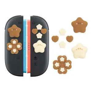 ABXY Buttons Sticker Joystick Cover Caps for Switch 2, Cross D-Pad Button Caps Silicone Thumb Grips Set Compatible with Nintendo Switch 2 Controller - Star Baby(Yellow Brown) ABXY Buttons Sticker Joystick Cover Caps for Switch 2, Cross D-Pad Button Caps Silicone Thumb Grips Set Compatible with Nintendo Switch 2 Controller - Star Baby(Yellow Brown)