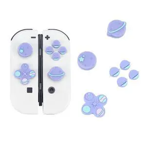 Cute Cross D-Pad Button Caps Silicone Thumb Grips Set, ABXY Key Buttons Sticker Joystick Cover Caps Compatible with Switch/OLED - Happy Planet Cute Cross D-Pad Button Caps Silicone Thumb Grips Set, ABXY Key Buttons Sticker Joystick Cover Caps Compatible with Switch/OLED - Happy Planet