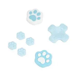 Silicone Cat Paw Button Caps Thumb Grips Set, Joystick Cover Caps Compatible with Switch/OLED - Blue Silicone Cat Paw Button Caps Thumb Grips Set, Joystick Cover Caps Compatible with Switch/OLED - Blue
