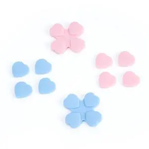 Silicone Cross D-Pad Button Caps Set Heart Shape Joystick Cover - ABXY Key Buttons Sticker Compatible with Switch/OLED Joy-Con - Pink & Blue Silicone Cross D-Pad Button Caps Set Heart Shape Joystick Cover - ABXY Key Buttons Sticker Compatible with Switch/OLED Joy-Con - Pink & Blue