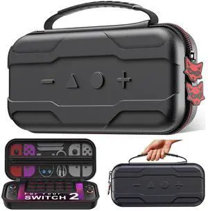 Switch 2 Case Compatible with Nintendo Switch 2(2025)/Switch/Switch OLED, Portable Hard Shell Switch 2 Travel Case for Accessories and Games with Cute Fox Shaped Zippers-Black Switch 2 Case Compatible with Nintendo Switch 2(2025)/Switch/Switch OLED, Portable Hard Shell Switch 2 Travel Case for Accessories and Games with Cute Fox Shaped Zippers-Black