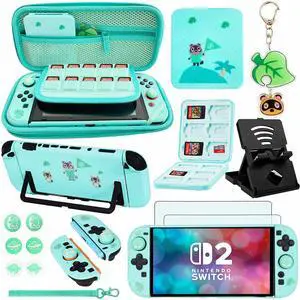 Accessories Bundle for Nintendo Switch 2 2025 - Accessory kit NS 2 Animal Set Crossing with Carrying Case Protective Cover Screen Protector Game Card Holder Play Stand Thumb Grips Accessories Bundle for Nintendo Switch 2 2025 - Accessory kit NS 2 Animal Set Crossing with Carrying Case Protective Cover Screen Protector Game Card Holder Play Stand Thumb Grips