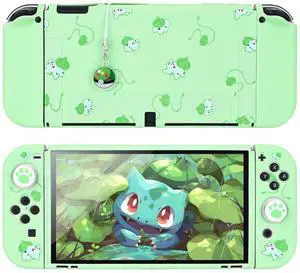 Dockable Case Design for Switch OLED, Anti-Slip Shock-Absorption Protective Soft Carrying Case and Joy Con Controller with 1 PCS Elf Ball Pendant and 2 PCS Thumb Grip Caps-Green Frog Dockable Case Design for Switch OLED, Anti-Slip Shock-Absorption Protective Soft Carrying Case and Joy Con Controller with 1 PCS Elf Ball Pendant and 2 PCS Thumb Grip Caps-Green Frog