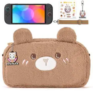 Switch 2 Case for Switch 2 Model 2025, Switch 2 Carrying Case, Detachable Shoulder Strap & Stickers & Pendant (Brown Bear) Switch 2 Case for Switch 2 Model 2025, Switch 2 Carrying Case, Detachable Shoulder Strap & Stickers & Pendant (Brown Bear)