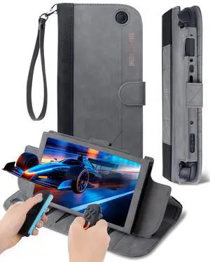 Travel Carrying Cover Case for Nintendo Switch 2 (Compatible with 2025 Model),Flip Protective Shell With 12 Game Card Slots and Stand, Slim Accessories for Gamers (Dark Gray) Travel Carrying Cover Case for Nintendo Switch 2 (Compatible with 2025 Model),Flip Protective Shell With 12 Game Card Slots and Stand, Slim Accessories for Gamers (Dark Gray)
