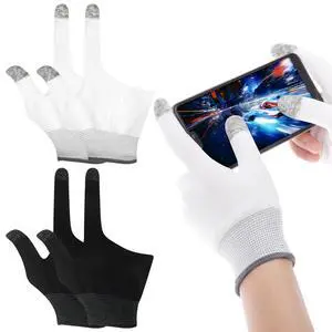 2 Pairs Gaming Finger Gloves - Touchscreen Sleeves for Mobile Gaming, Esports & Free Fire - Breathable Nylon & Graphene for Sweaty Hands, Pro Gamer Gloves 2 Pairs Gaming Finger Gloves - Touchscreen Sleeves for Mobile Gaming, Esports & Free Fire - Breathable Nylon & Graphene for Sweaty Hands, Pro Gamer Gloves