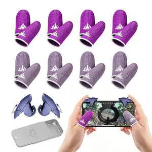 16 PCS Mobile Gaming Finger Sleeves for Dedales Gamer Profesionales Silver Fiber Thumb Sleeves with Pubg Controller Anti Slip Sweat Proof Finger Gloves with High Sensitivity Touchscreen for FPS 16 PCS Mobile Gaming Finger Sleeves for Dedales Gamer Profesionales Silver Fiber Thumb Sleeves with Pubg Controller Anti Slip Sweat Proof Finger Gloves with High Sensitivity Touchscreen for FPS