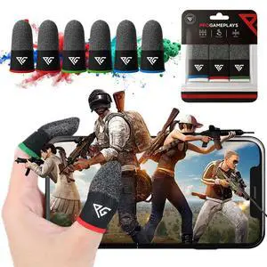 Finger Sleeves for Mobile Gaming, 3 Pairs Hybrid Carbon & Silver Fibre, Ultra Sensitive & Breathable 0.3 mm, Anti-Sweat, Anti-Dryness, Compatible with PUBG Mobile (Standard Size) Finger Sleeves for Mobile Gaming, 3 Pairs Hybrid Carbon & Silver Fibre, Ultra Sensitive & Breathable 0.3 mm, Anti-Sweat, Anti-Dryness, Compatible with PUBG Mobile (Standard Size)