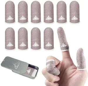 Ultra-Thin Silver Fiber Gaming Finger Sleeves,Pink Thumb Sleeves Gaming Cots,10 Pack Gaming Finger Gloves for PUBG,with Storage Box,High Sensitivity,Anti-Slip,Fundas para Dedos Gamer Ultra-Thin Silver Fiber Gaming Finger Sleeves,Pink Thumb Sleeves Gaming Cots,10 Pack Gaming Finger Gloves for PUBG,with Storage Box,High Sensitivity,Anti-Slip,Fundas para Dedos Gamer
