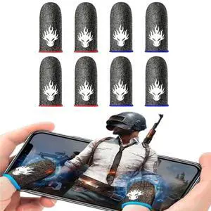 8 Pcs Gaming Finger Sleeves (4 Red + 4 Blue) - Anti-Sweat & Non-Slip Grip for Mobile Gaming - Enhanced Touchscreen Control for Call of Duty: Mobile, Fortnite & Genshin Impact 8 Pcs Gaming Finger Sleeves (4 Red + 4 Blue) - Anti-Sweat & Non-Slip Grip for Mobile Gaming - Enhanced Touchscreen Control for Call of Duty: Mobile, Fortnite & Genshin Impact