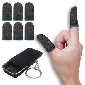 6 Pack Gaming Finger Sleeves Thumb Sleeve for Mobile Game Controller for PUBG Anti-Sweat Breathable Seamless (Charcoal Gray Blue) 6 Pack Gaming Finger Sleeves Thumb Sleeve for Mobile Game Controller for PUBG Anti-Sweat Breathable Seamless (Charcoal Gray Blue)