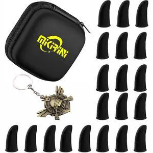 20 Pack Mobile Phone Gaming Finger Sleeves w/Organizer & Badge Keychain 20 Pack Mobile Phone Gaming Finger Sleeves w/Organizer & Badge Keychain