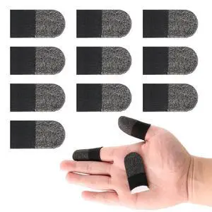 10 Pcs Gaming Finger Gloves Sleeves, Gamer Touch Screen Finger Tips, Silver Fibers Breathable Sweatproof Mobile Game Assist Smooth Thin Thumb Protector Compatible with All Touchscreen Devices 10 Pcs Gaming Finger Gloves Sleeves, Gamer Touch Screen Finger Tips, Silver Fibers Breathable Sweatproof Mobile Game Assist Smooth Thin Thumb Protector Compatible with All Touchscreen Devices