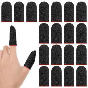 20 Pack Gaming Finger Sleeves Thumb Sleeves Mobile Gaming 0.3mm Silver Fiber Finger Gloves Smooth Feel Anti-Sweat Extremely Thin Fit Touchscreen Devices Phone Tablet Devices (Black) 20 Pack Gaming Finger Sleeves Thumb Sleeves Mobile Gaming 0.3mm Silver Fiber Finger Gloves Smooth Feel Anti-Sweat Extremely Thin Fit Touchscreen Devices Phone Tablet Devices (Black)