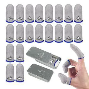 20 Pack Ultra Thin Silver Fiber Gaming Finger Sleeves White Thumb Sleeves Mobile Gaming Breathable Cots Gaming Finger Gloves for Pubg Fundas para Dedos Dedales Gamer Profesionales 20 Pack Ultra Thin Silver Fiber Gaming Finger Sleeves White Thumb Sleeves Mobile Gaming Breathable Cots Gaming Finger Gloves for Pubg Fundas para Dedos Dedales Gamer Profesionales