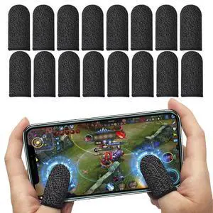Gaming Finger Sleeves Silver Fiber Glove for PUBG Mobile Touchscreen Device Gaming Finger Sleeves Silver Fiber Glove for PUBG Mobile Touchscreen Device