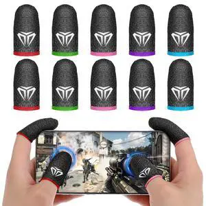 10pcs Mobile Phone Gaming Finger Sleeves, Breathable Smooth Feel Gamer Compression Support Thumb Cover Anti-Sweat Mobile Gaming Stabilizer fit All Touchscreen Phone Tablet Devices 10pcs Mobile Phone Gaming Finger Sleeves, Breathable Smooth Feel Gamer Compression Support Thumb Cover Anti-Sweat Mobile Gaming Stabilizer fit All Touchscreen Phone Tablet Devices
