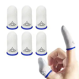 6 Pack Ultra Thin Silver Fiber Gaming Finger Sleeves White Thumb Sleeves Mobile Gaming Cots Gaming Finger Gloves for PUBG Tightly Woven Wire Silky and Sweat Proof Fundas para Dedos Gamer 6 Pack Ultra Thin Silver Fiber Gaming Finger Sleeves White Thumb Sleeves Mobile Gaming Cots Gaming Finger Gloves for PUBG Tightly Woven Wire Silky and Sweat Proof Fundas para Dedos Gamer