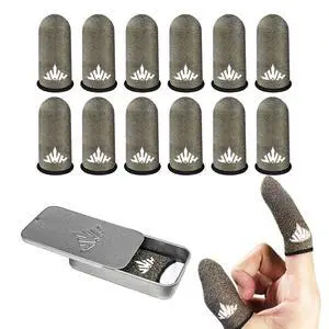 Ultra Thin Pure Silver Fiber Mobile Phone Gaming Accessories Finger Thumb Sleeve,Breathable Silky,12 Pack Guantes para Dedos Gamer,Storage Box, Dedales Gamer,Finger Gloves, for PUBG Gaming Cots Ultra Thin Pure Silver Fiber Mobile Phone Gaming Accessories Finger Thumb Sleeve,Breathable Silky,12 Pack Guantes para Dedos Gamer,Storage Box, Dedales Gamer,Finger Gloves, for PUBG Gaming Cots