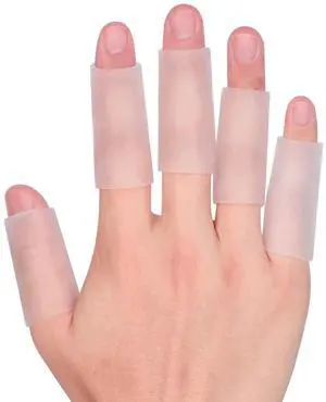 20 PCS Gel Finger Sleeve Protectors - Silicone Finger Sleeves Cushions and Protects - Finger Cots Bandages Provide Relief for Finger Cracking, Corns, Blisters and Calluses Protect (Clear) 20 PCS Gel Finger Sleeve Protectors - Silicone Finger Sleeves Cushions and Protects - Finger Cots Bandages Provide Relief for Finger Cracking, Corns, Blisters and Calluses Protect (Clear)