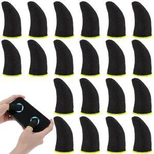 20 PCS Finger Sleeves for Gaming, Carbon Thumb Sleeves Mobile Gaming, Black Gaming Finger Sleeves, Sweatproof Breathable Mobile Gaming Finger Sleeve for Phone Tablet Gamer Stabilizer 20 PCS Finger Sleeves for Gaming, Carbon Thumb Sleeves Mobile Gaming, Black Gaming Finger Sleeves, Sweatproof Breathable Mobile Gaming Finger Sleeve for Phone Tablet Gamer Stabilizer