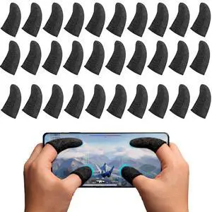40 Pieces Gaming Finger Sleeve for Thumb Sleeves Mobile Gaming Finger Protector(Black) 40 Pieces Gaming Finger Sleeve for Thumb Sleeves Mobile Gaming Finger Protector(Black)