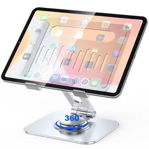 Aluminum Tablet Stand, 360° Rotating iPad Holder Fits 4-13" Aluminum Tablet Stand, 360° Rotating iPad Holder Fits 4-13"