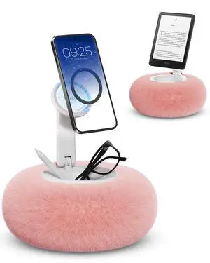 Phone Holder for Bed, Magnetic Pillow Stand, Compatible with 4-7" Phone/Kindle with Small Storage, Removable Suction Base for Stability, Idea for Kindle Reading and Video Watching On Bed,Pink Phone Holder for Bed, Magnetic Pillow Stand, Compatible with 4-7" Phone/Kindle with Small Storage, Removable Suction Base for Stability, Idea for Kindle Reading and Video Watching On Bed,Pink