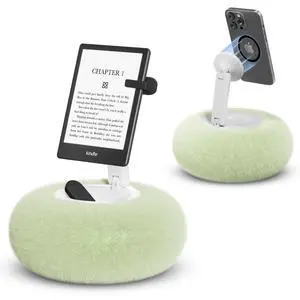 Magnetic Phone Pillow Stand, Phone Holder for Bed,Lap,Desk, Cozy Pillow Stand with Snack Bowl and 2 Magnetic Rings, Compatible with 3.5-7" iPhone,E-Reader, Kindle, Green Magnetic Phone Pillow Stand, Phone Holder for Bed,Lap,Desk, Cozy Pillow Stand with Snack Bowl and 2 Magnetic Rings, Compatible with 3.5-7" iPhone,E-Reader, Kindle, Green
