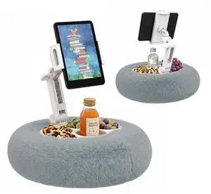 Stable Tablet & Kindle Pillow Stand with Snack Tray, Grey Stable Tablet & Kindle Pillow Stand with Snack Tray, Grey