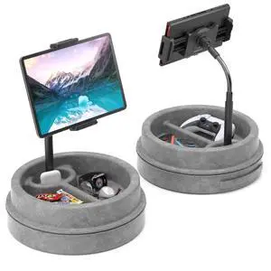 Tablet Pillow Stand for Lap, Multi-Angle iPad Stand with Storage Tray - 360° Rotating Clip Gooseneck Tablet Soft Pad Dock for Bed and Desk Compatible with iPad Pro 12.9, Air Mini, Phone, E-Reader Tablet Pillow Stand for Lap, Multi-Angle iPad Stand with Storage Tray - 360° Rotating Clip Gooseneck Tablet Soft Pad Dock for Bed and Desk Compatible with iPad Pro 12.9, Air Mini, Phone, E-Reader