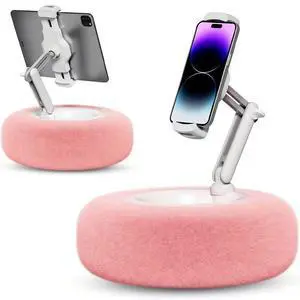 Tablet Pillow Stand, Compatible with 4-11" Tablet/Phone with Small Bowl, 360 Adjustable Phone Holder for Bed with Soft Plush Fabric, Ideal for Reading and Video Watching on Bed Tablet Pillow Stand, Compatible with 4-11" Tablet/Phone with Small Bowl, 360 Adjustable Phone Holder for Bed with Soft Plush Fabric, Ideal for Reading and Video Watching on Bed