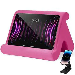 Universal Multi-Angle Tablet Stand Holder-Soft Pad Stand with black phone holder for Lap,Knee,Sofa and Bed,Compatible with iPad Pro 9.7,10.5,12.9 Air Mini 4 3,Kindle,Galaxy Tab,E-Reader (Pink) Universal Multi-Angle Tablet Stand Holder-Soft Pad Stand with black phone holder for Lap,Knee,Sofa and Bed,Compatible with iPad Pro 9.7,10.5,12.9 Air Mini 4 3,Kindle,Galaxy Tab,E-Reader (Pink)