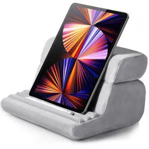 Tablet Pillow Stand for Lap Soft Holder Bed with 3 Viewing Angles Adjustable Home Office Accessories Compatible with iPad Pro 13 12 11 10.5 Air Mini 5 4 3 2 Phone 16 15 14 E-Reader Grey Tablet Pillow Stand for Lap Soft Holder Bed with 3 Viewing Angles Adjustable Home Office Accessories Compatible with iPad Pro 13 12 11 10.5 Air Mini 5 4 3 2 Phone 16 15 14 E-Reader Grey
