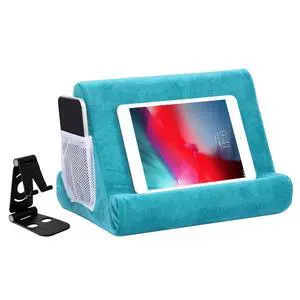2pcs Multi-Angle Tablet Holder Cushion Stand with Net Pocket & Black Color Phone Stands Upgraded Tablet Pad Support for Phone,Pad,Books (Lakeblue) 2pcs Multi-Angle Tablet Holder Cushion Stand with Net Pocket & Black Color Phone Stands Upgraded Tablet Pad Support for Phone,Pad,Books (Lakeblue)