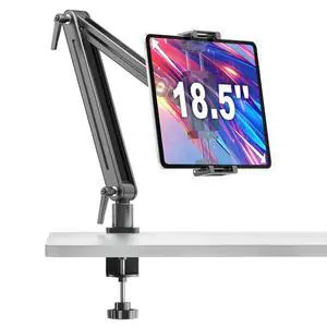 Portable Monitor Stand Desk Holder- Large Clamp support up to 6.5 12.9 14.6 15.6 18.5 inch 360° Rotating Base Swivel Tall Desk Arm Mount for iPad Pro/Mini/Air/Surface Strong Bearing Weight over 5.5lbs Portable Monitor Stand Desk Holder- Large Clamp support up to 6.5 12.9 14.6 15.6 18.5 inch 360° Rotating Base Swivel Tall Desk Arm Mount for iPad Pro/Mini/Air/Surface Strong Bearing Weight over 5.5lbs