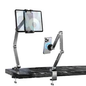 Tablet Stand for Desk, iPad Desk Mount, Magnetic Tablet Holder for Desk, Foldable Phone Arm Mount with 360° Adjustable Rotatable, Phone Holder iPad Stand Fits for 4.7-15.6" Screen Tablet Stand for Desk, iPad Desk Mount, Magnetic Tablet Holder for Desk, Foldable Phone Arm Mount with 360° Adjustable Rotatable, Phone Holder iPad Stand Fits for 4.7-15.6" Screen
