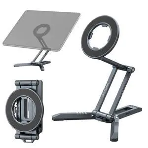 Magnetic iPad Tripod Stand Universal for iPad Pro/Air/Mini & iPhone 15-12 Series | 360° Rotation Portable Tablet Holder with 2-in-1 Desktop & Handheld Modes | Lightweight 105g Magnetic iPad Tripod Stand Universal for iPad Pro/Air/Mini & iPhone 15-12 Series | 360° Rotation Portable Tablet Holder with 2-in-1 Desktop & Handheld Modes | Lightweight 105g