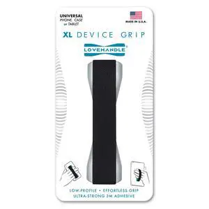 Tablet/XL Grip for Most Tablets and Large Smartphones - Black Elastic Strap Finger Grip with Grey Base (LHT-01-Grey) Tablet/XL Grip for Most Tablets and Large Smartphones - Black Elastic Strap Finger Grip with Grey Base (LHT-01-Grey)